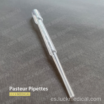 Uso de laboratorio de pipetas pasteur desechable